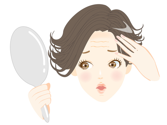 額のしわイラスト